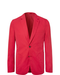 Paul Smith Red Soho Slim Fit Unstructured Cotton Blazer