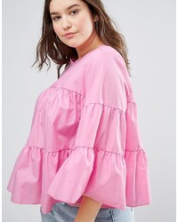 Asos Curve Curve Smock Top With Tiers