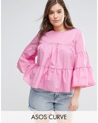 Asos Curve Curve Smock Top With Tiers