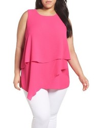 Vince Camuto Plus Size Asymmetrical Tiered Blouse