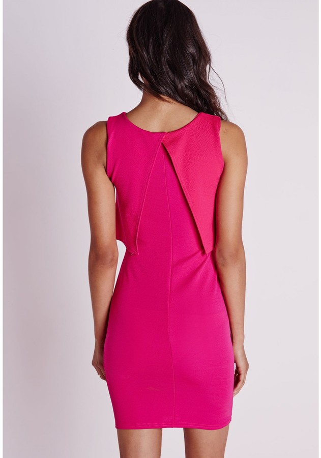 Missguided Layered Bodycon Dress Hot Pink 36 Missguided Lookastic Com
