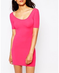 American Apparel Short Sleeve Body Conscious Dress With Low Dress