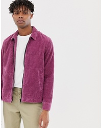 ASOS DESIGN Harrington Jacket In Cord In Purple