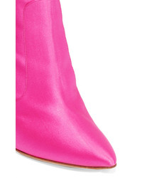 Vetements Manolo Blahnik Satin Boots Bright Pink