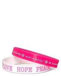 jcpenney Asstd Private Brand 2 Pc Anti Bully Pinkwhite Bracelet Set
