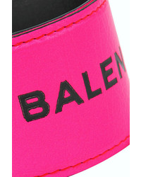 Balenciaga Cycle Textured Leather Bracelet Pink