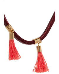Chloé Gold Tone And Tasseled Cotton Bracelet Pink