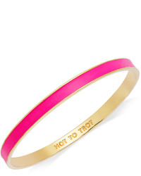 Kate Spade New York Bracelet Gold Tone Fluorescent Pink Hot To Trot Idiom Bangle Bracelet