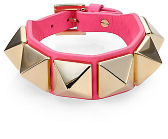 Valentino Va Va Voom Rockstud Large Leather Bracelet, $295 | Saks Fifth Avenue |