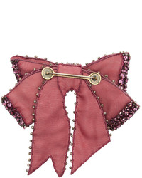 Gucci Pink Crystal Bow Brooch