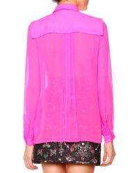 MSGM Tie Neck Pleated Blouse