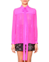 MSGM Tie Neck Pleated Blouse