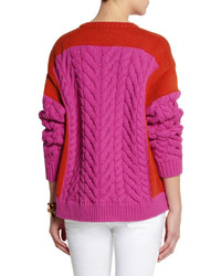 Stella McCartney Chunky Cable Knit Cotton Blend Sweater