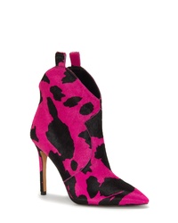 Hot Pink Calf Hair Ankle Boots