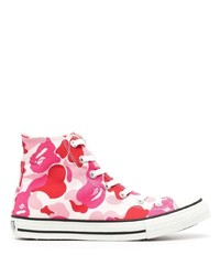 A Bathing Ape Camouflage Print High Top Sneakers
