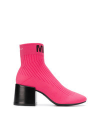 Hot Pink Canvas Ankle Boots