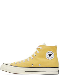 Converse Pink Yellow Chuck 70 Hi Sneakers