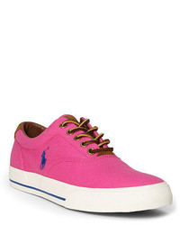 Hot Pink Canvas Low Top Sneakers