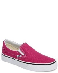 Hot Pink Canvas Slip-on Sneakers