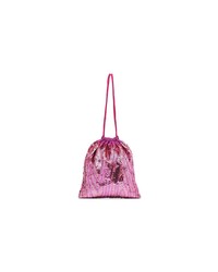 ATTICO Pink Sequin Tassel Silk Pouch