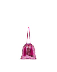 ATTICO Pink Sequin Tassel Silk Pouch