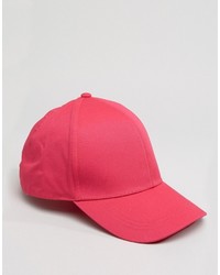 Asos Plain Baseball Cap With New Fit In Bright Pink