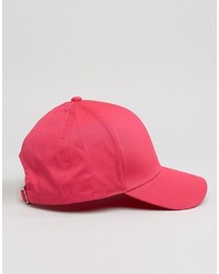 Asos Plain Baseball Cap With New Fit In Bright Pink