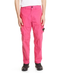 Stone Island Logo Patch Stretch Cotton Cargo Pants In Fuchsia At Nordstrom