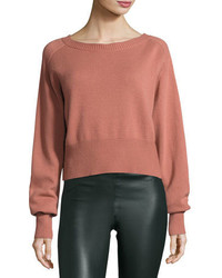 Theory Boat Neck Long Sleeve Relaxed Cashmere Sweater