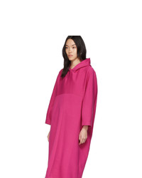 Balenciaga Pink Cocoon Hooded Sweatshirt Dress