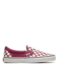 Hot Pink Check Canvas Low Top Sneakers