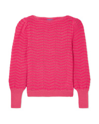 Hot Pink Chevron Crew-neck Sweater