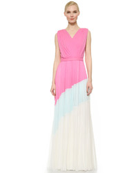 J. Mendel Colorblocked Pleated Gown