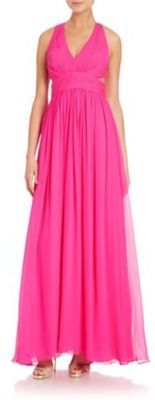 Aidan Mattox Cutout Chiffon Halter Gown 115 Saks Fifth Avenue