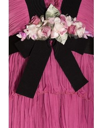Gucci Floral Applique Silk Gown