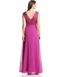 JS Boutique Lace Bodice Chiffon Gown
