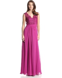JS Boutique Lace Bodice Chiffon Gown