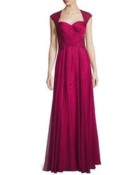 La Femme Ruched Bodice Sweetheart Gown Cocoa