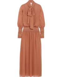 See by Chloe See By Chlo Pussy Bow Chiffon Maxi Dress Antique Rose