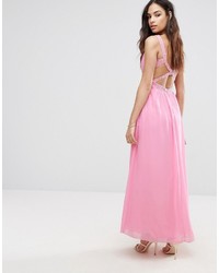 Little Mistress Wrap Front Maxi Dress With Embellished Detail