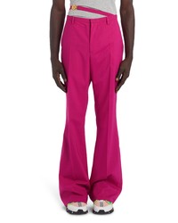 Versace First Line Flare Stretch Wool Suit Pants In Fuxia At Nordstrom