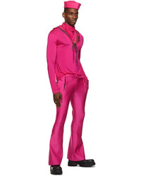 Jean Paul Gaultier Pink Bonded Jersey Trousers