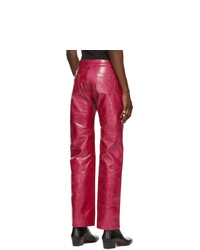 Mowalola Pink Patent Leather Suit Trousers