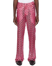 Tokyo James Pink Red Lace Trousers