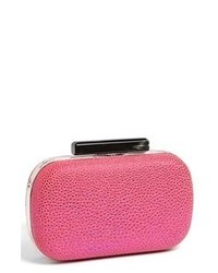 Expressions NYC Pebbled Box Clutch Pink Purple