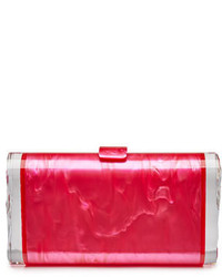 Edie Parker Lara Backlit Acrylic Clutch Bag Fuchsia