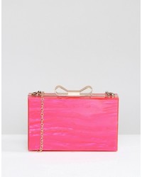 Liquorish Pink Hard Clutch Bag