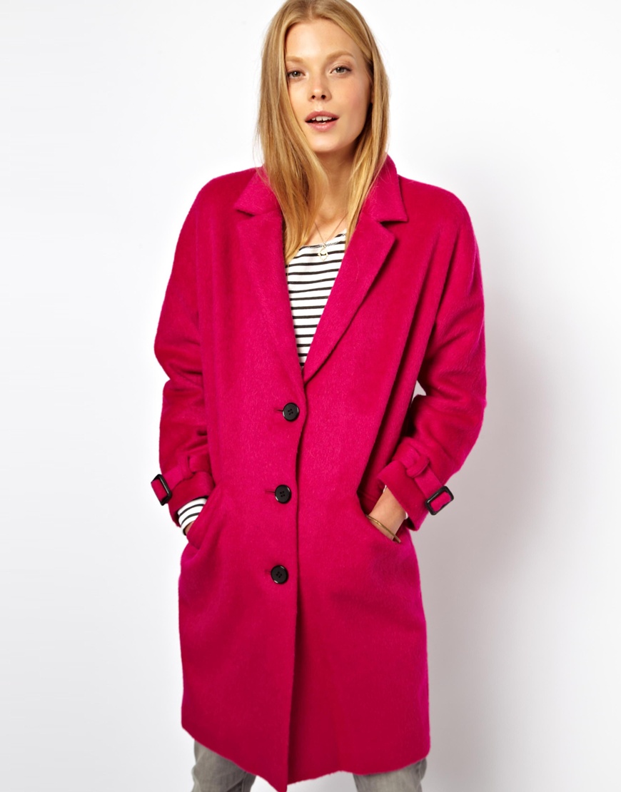 Asos Limited Edition Pink Mohair Coat, $47 | Asos | Lookastic