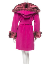 Bisang Couture Chinchilla Trimmed Coat