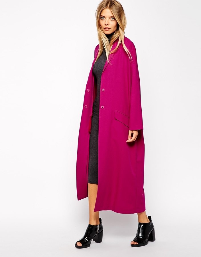 Hot pink sale duster coat